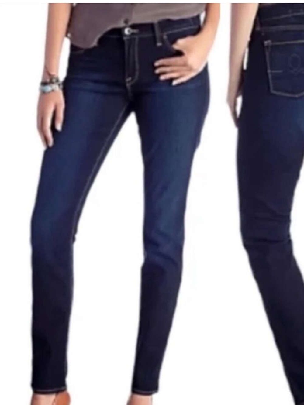 Lucky Brand Sofia Skinny Jeans Classic Navy Blue Size 10/30, 9” Rise, 31” inseam